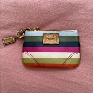 Coach Colorful Striped Wristlet